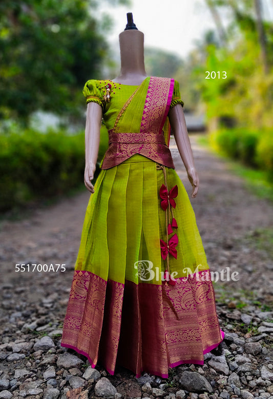 2013 Pre order: Green& pink Skirt & Blouse with Dupatta-May 17