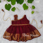 2018 Ready to dispatch : Maroon Gold Baby Frock