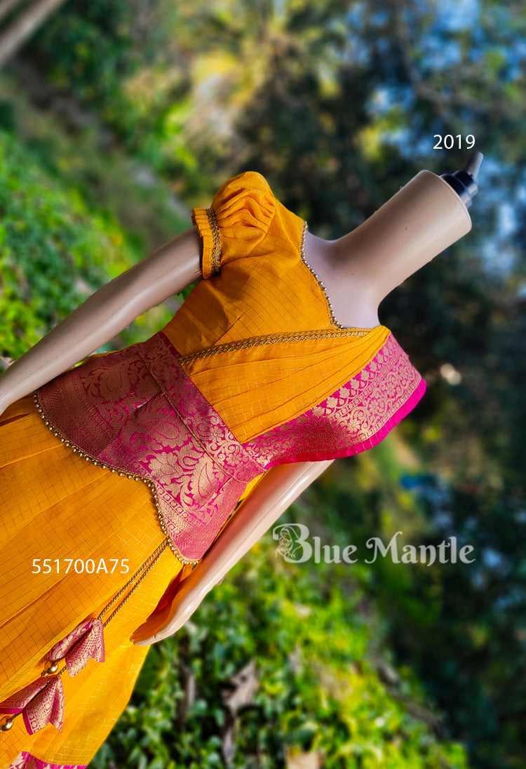 2019 Pre Order: Mango Yellow & pink Skirt & Blouse with Dupatta