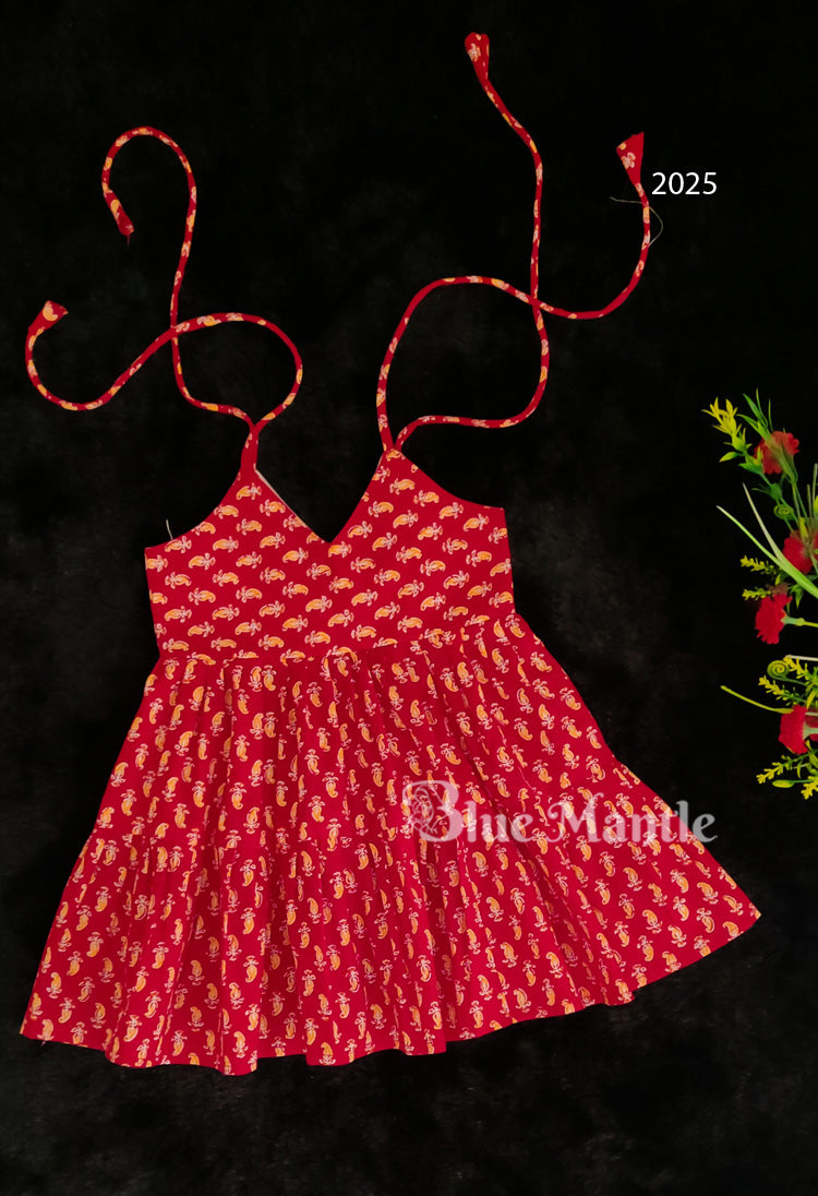 2025 Ready to dispatch: Red Baby Frock