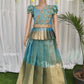 2040 Ready to Dispatch: Aqua Gold Skirt & Blouse with Dupatta