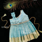 2043: Aqua Gold Baby Frock- Ready to Dispatch