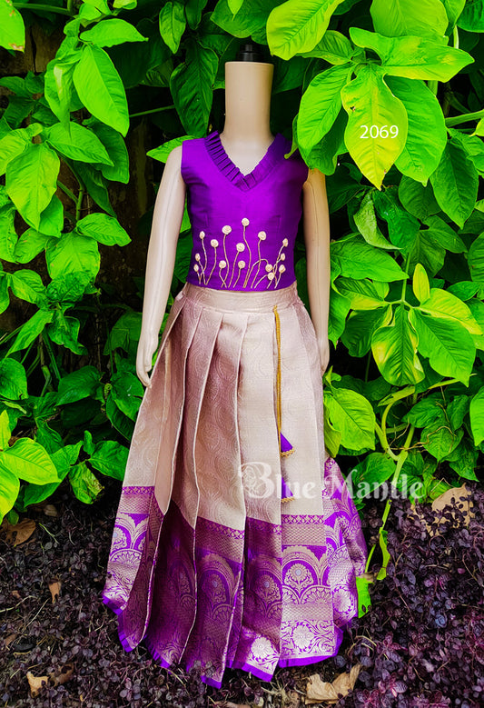 2069 Ready to Dispatch: Purple and Gold Full Skirt & Crop Top