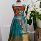 2072Ready to Dispatch: Mural and aqua gold full skirt& crop top.