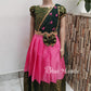 2083 Ready to Dispatch: Green and pink Skirt & Blouse with Dupatta