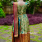 2096 Ready to Dispatch: Pastel green gold Gown with Dupatta