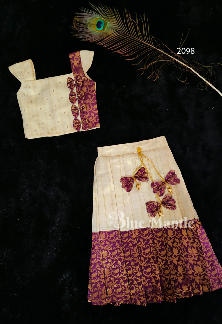 2098 Ready to Dispatch: Grape Golden Skirt & Blouse