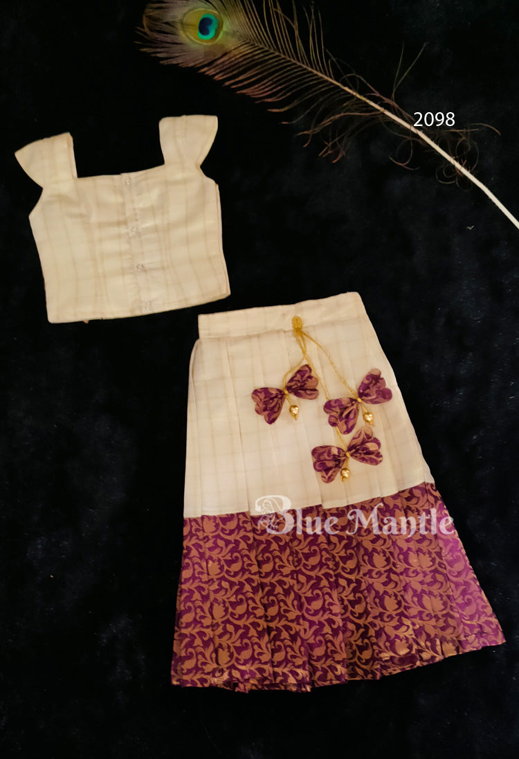 2098 Ready to Dispatch: Grape Golden Skirt & Blouse