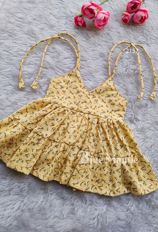 2157 Ready to dispatch: Yellow Baby Frock