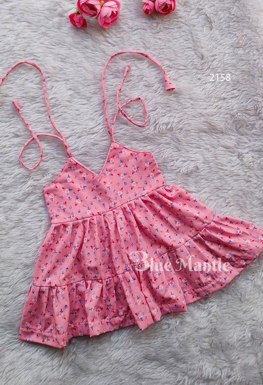 2158 Ready to dispatch: Light Peach Baby Frock