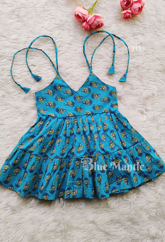 2159 Ready to dispatch: light peacock Baby Frock