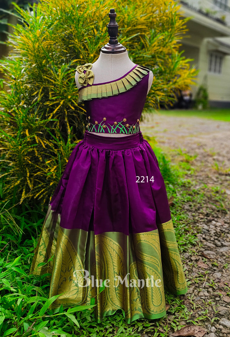 2214 Ready to Dispatch: Grape&amp; Green Skirt &amp; Blouse – Blue Mantle Store