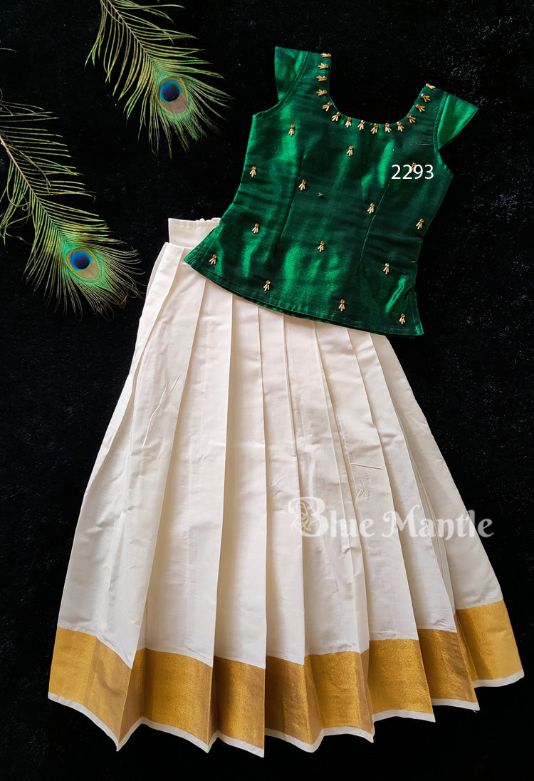 2293 Ready to Dispatch: Green Blouse & Skirt