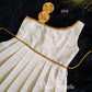 2374 Ready to Dispatch: Off-white Gold Baby Frock