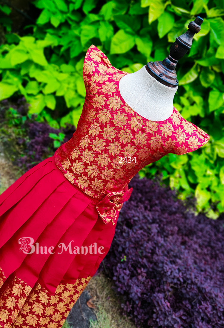 2434 Ready to Dispatch Red full skirt blouse