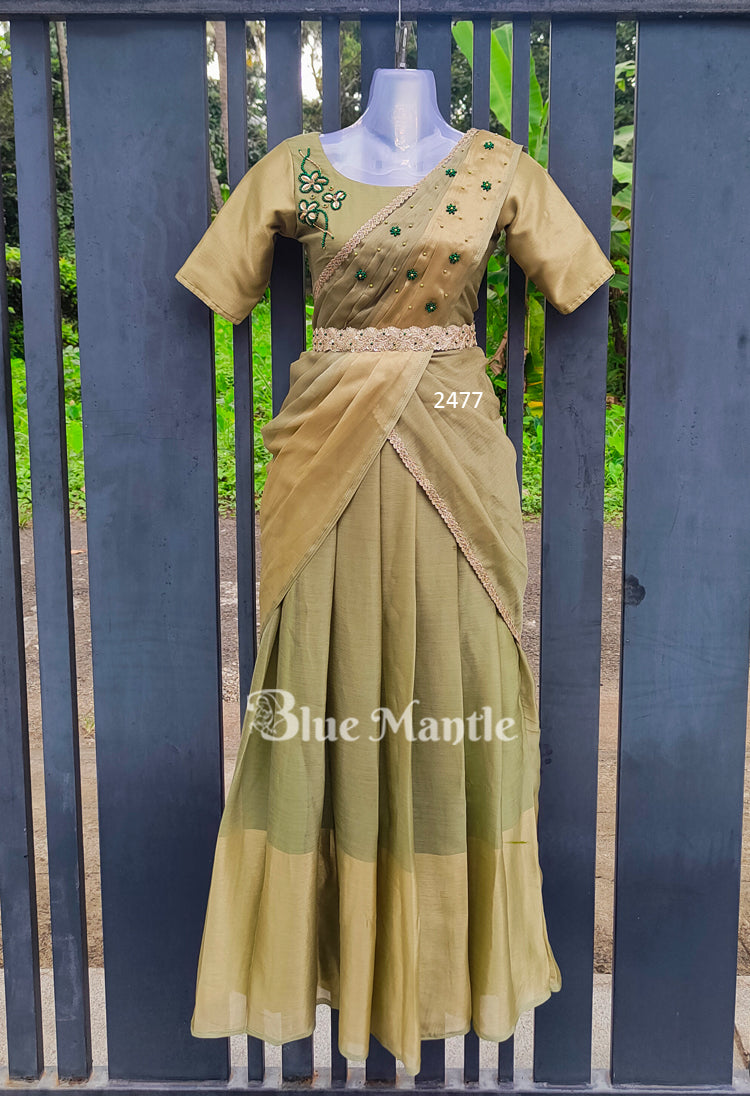 2477 Ready to Dispatch: Blooming Pastel Green Dhavani