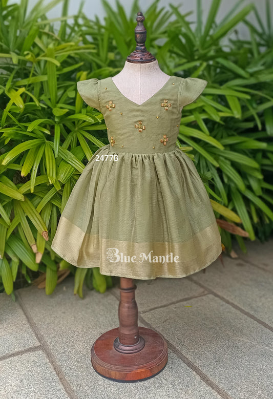 2477B Ready to Dispatch: Blooming Pastel Green Frock
