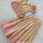 2679 Pre Order: Light Gold and Light Pink Long Blouse & Skirt. Dispatch on March 22.