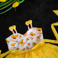 2688 Ready to Dispatch: Butterfly Mango Yellow Net Frock.