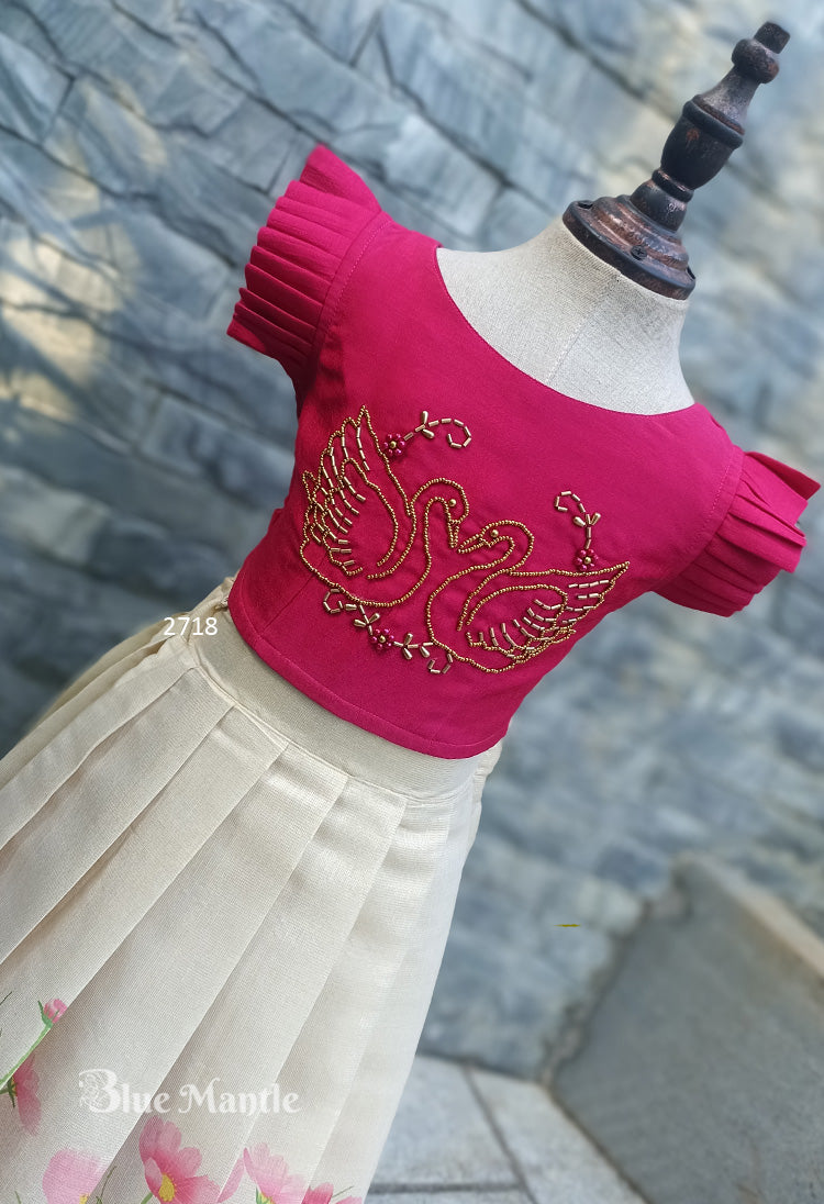 2718 Ready to Dispatch: "ARAYANNAM" Full skirt& crop top