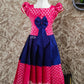 2723 Ready to Dispatch: Red & Blue Skirt and Semi Crop Top