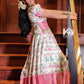 2736 Pre Order:"ANASUYA" Printed Off-white with peach  Dhavani. - Dispatch on april 20