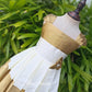 2740 Pre order: "CHUDAMANI" OFF-white Gold frock - Dispatch on May 1