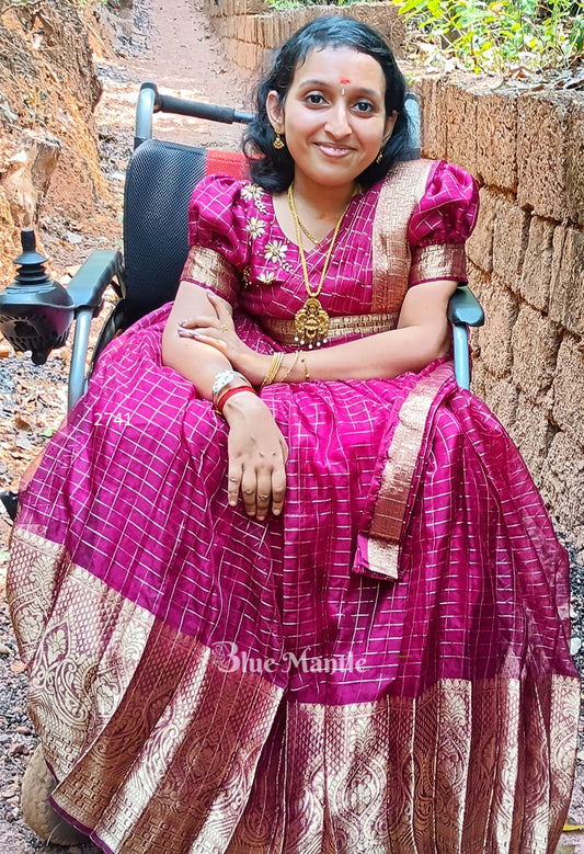 2741 Pre Order: "Vasudha" Grape Gown with Duppatta - Dispatch on May 3
