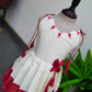 2745 Pre order:  OFF-white and Red Border frock - Dispatch in 10-15 days
