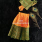 2833 Green blouse and Mango yellow skirt - Ready to Dispatch