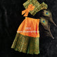2833 Green blouse and Mango yellow skirt - Ready to Dispatch