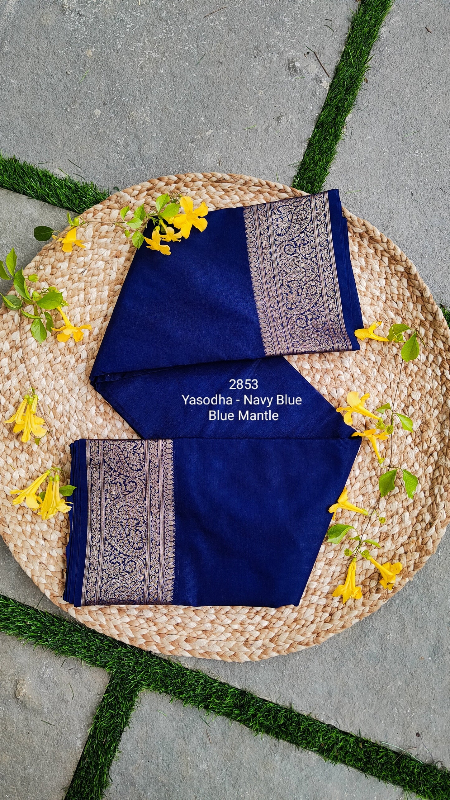 2853: 'Yasodha' - Navy Blue