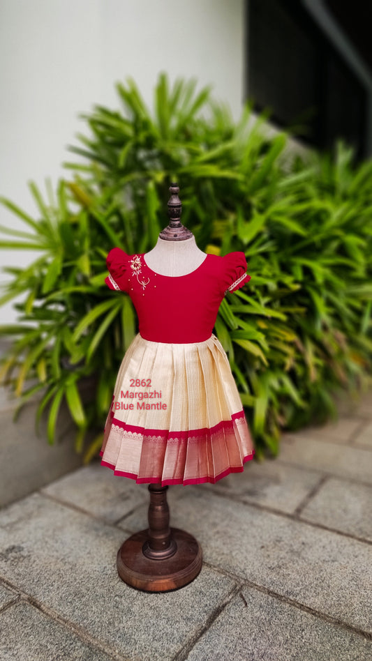 2862: "Margazhi frock"- Ready to Dispatch