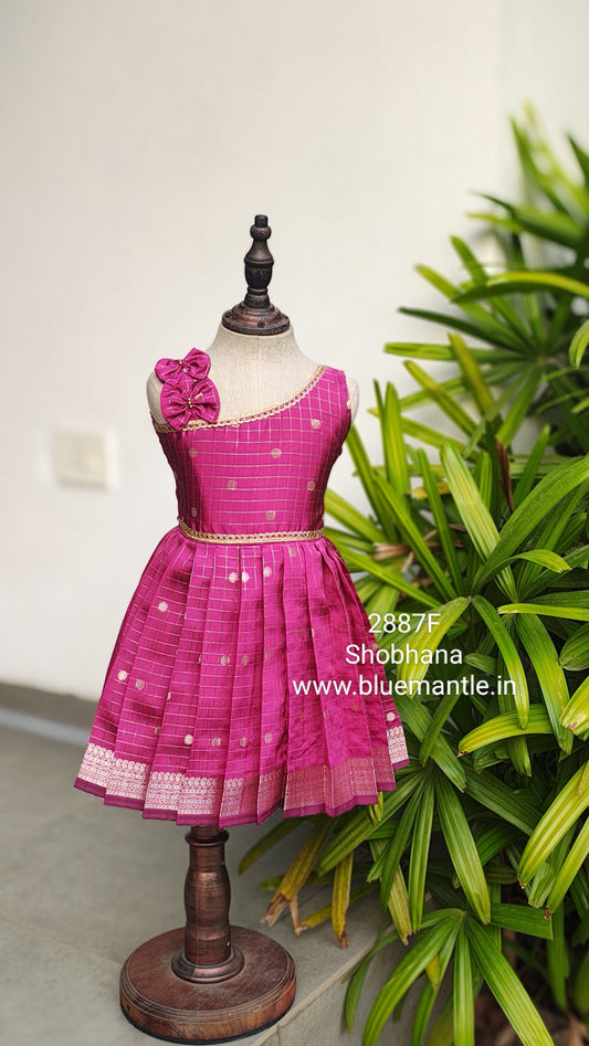 2887F: Shobhana Pink Frock - Sending on Mar 5th