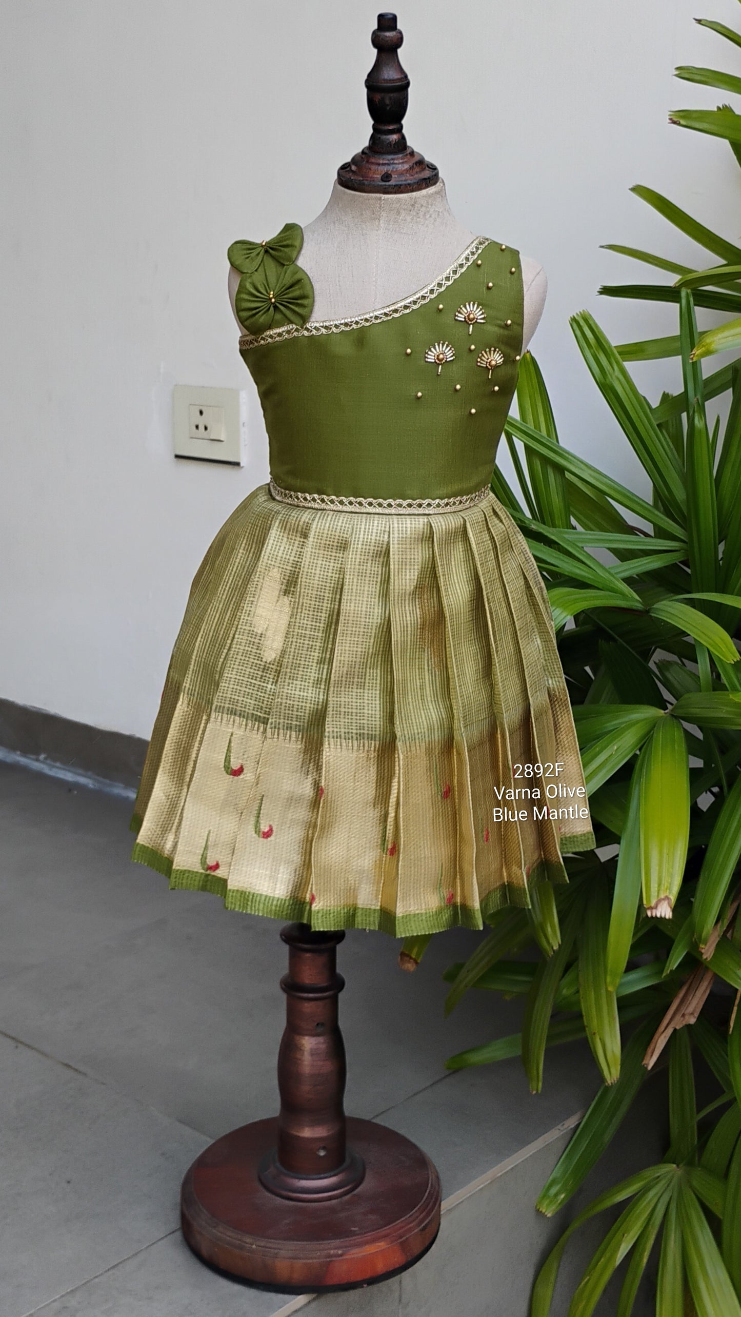 2892F: "Varna Olive Frock"- Dispatch on 3-4 days