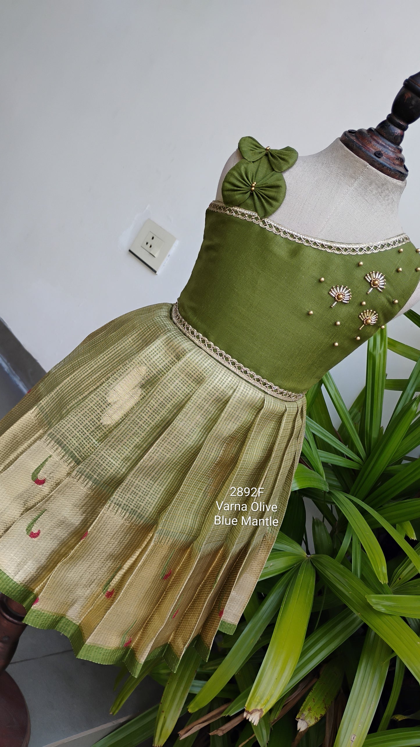 2892F: "Varna Olive Frock"- Dispatch on 3-4 days