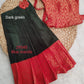 2954S: Red & Dark Green full skirt blouse - Ready to Dispatch