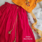 2959S: Red & Mango yellow Skirt - Ready to Dispatch