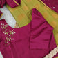 2627: Pinkish Grape & Olive Green Dhavani