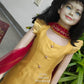 2974C: "Thendral" Golden & Maroon Churidar- Sending in 4-6 days