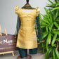 2974C: "Thendral" Golden & Green Churidar - Sending in 4-6 days