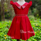 SDBM1804 Ready to Dispatch: Red & Off-White Christmas Box Pleated Frock