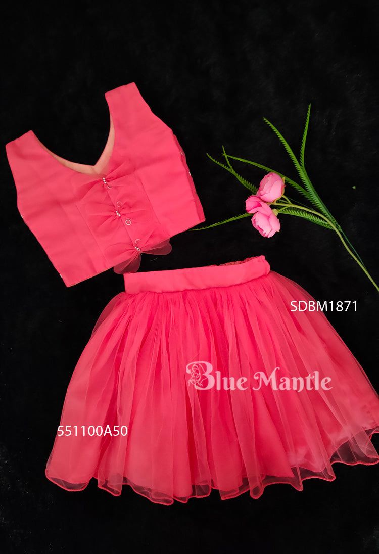 SDBM1871 Ready to Dispatch: Dark Peach Crop Blouse and Middy