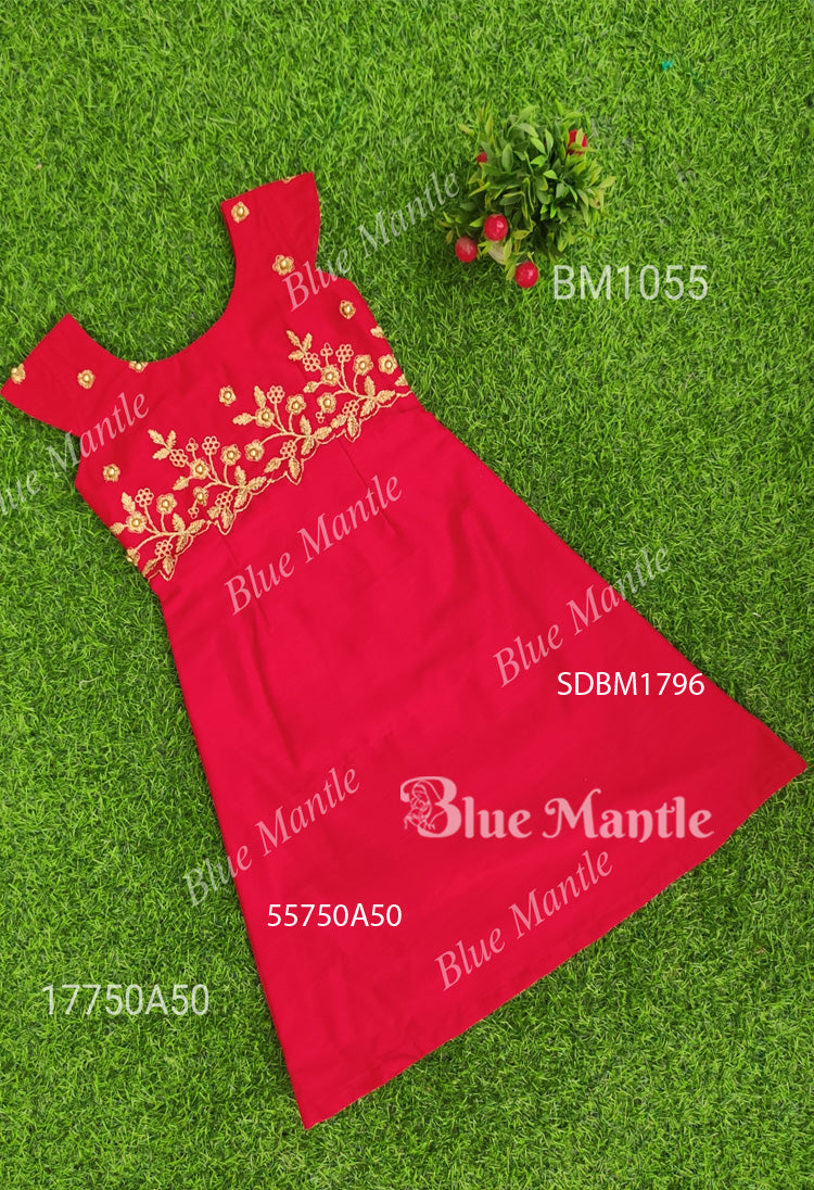 SDBM1796 Ready to Dispatch :Red & Gold  Aline Frock