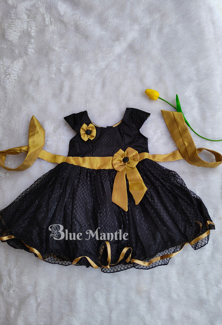 SDBM1306 Ready to Dispatch: Black and Golden Frock