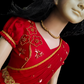 2361"CHENTHAMRA"Ready To Dispatch: Red with Olive green Skirt & Blouse with Dupatta