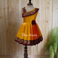 2538 Ready to Dispatch: Mango Yellow With Coffee Boarder Frock