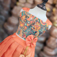 2621 Ready to Dispatch: Mural and Orange full skirt & crop top