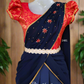 2481 Ready to Dispatch;''Nila'' Navy Blue&Read  Dhavani