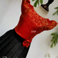 2358 Ready to Dispatch: Red& Black full skirt blouse